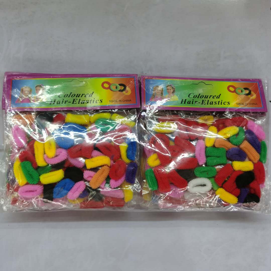 Korean-style fashionable and stylish girl with colorful mixed-color hair bands, towel bands and rubber bands details Picture