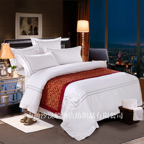 Hotel Bedding: 60-count Gongsatin Cotton All-Cotton Four-piece Set for Star Hotels