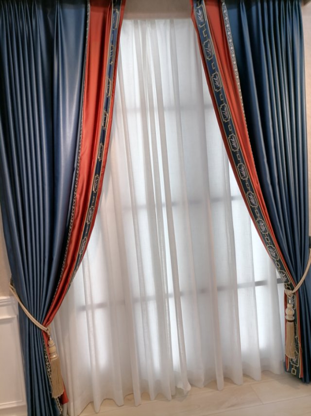 High precision thickened shading curtain finished plain color simple living room custom full figure