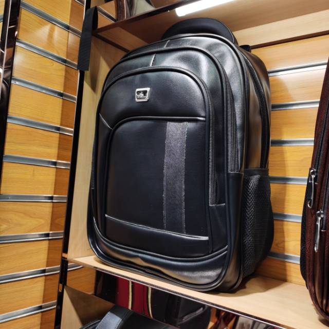 New Pu Leather High-Grade Schoolbag Backpack Leisure Bag Male Bag College Student Computer Bag Specification drawing
