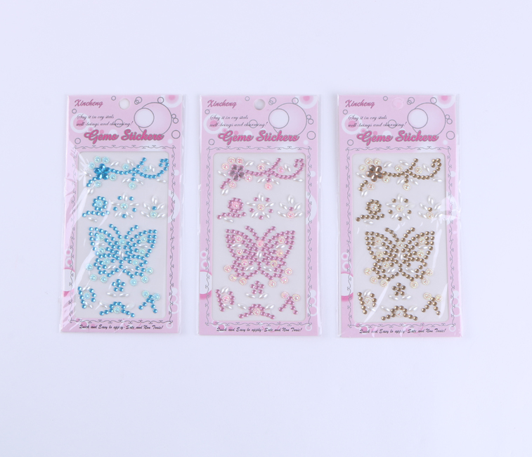 Yiwu Good Goods New Diamond Stickers Acrylic Back Glue Butterfly Stars Flowers details Picture