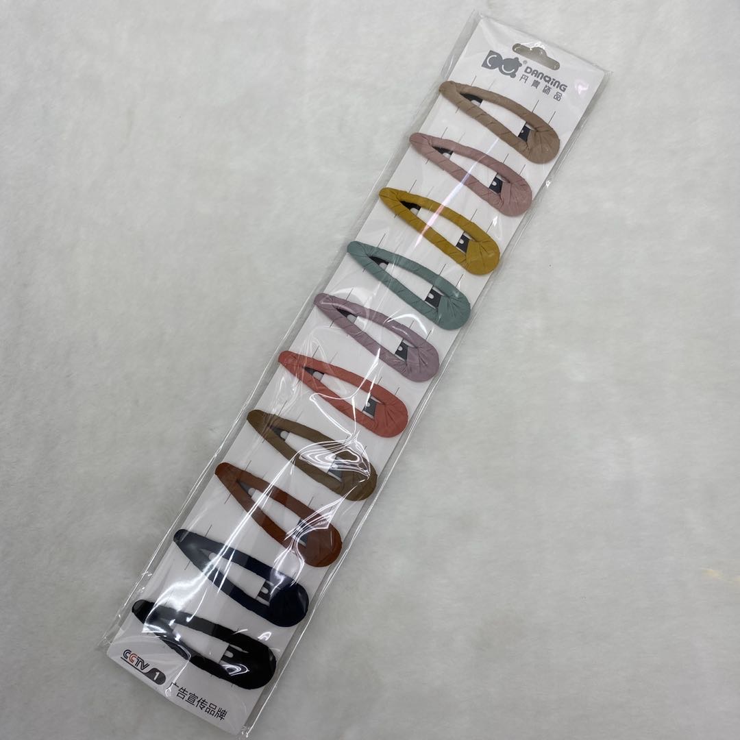 Hot new Korean version of simple color cloth wrapped edge children's bb clip thumbnail