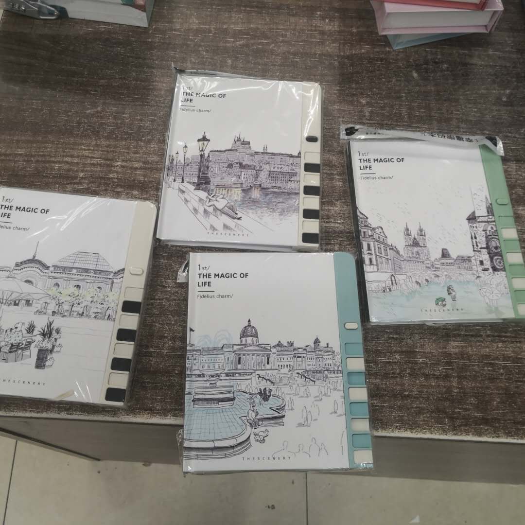 European and American minimalist style student exercise books, handbooks and notebooks