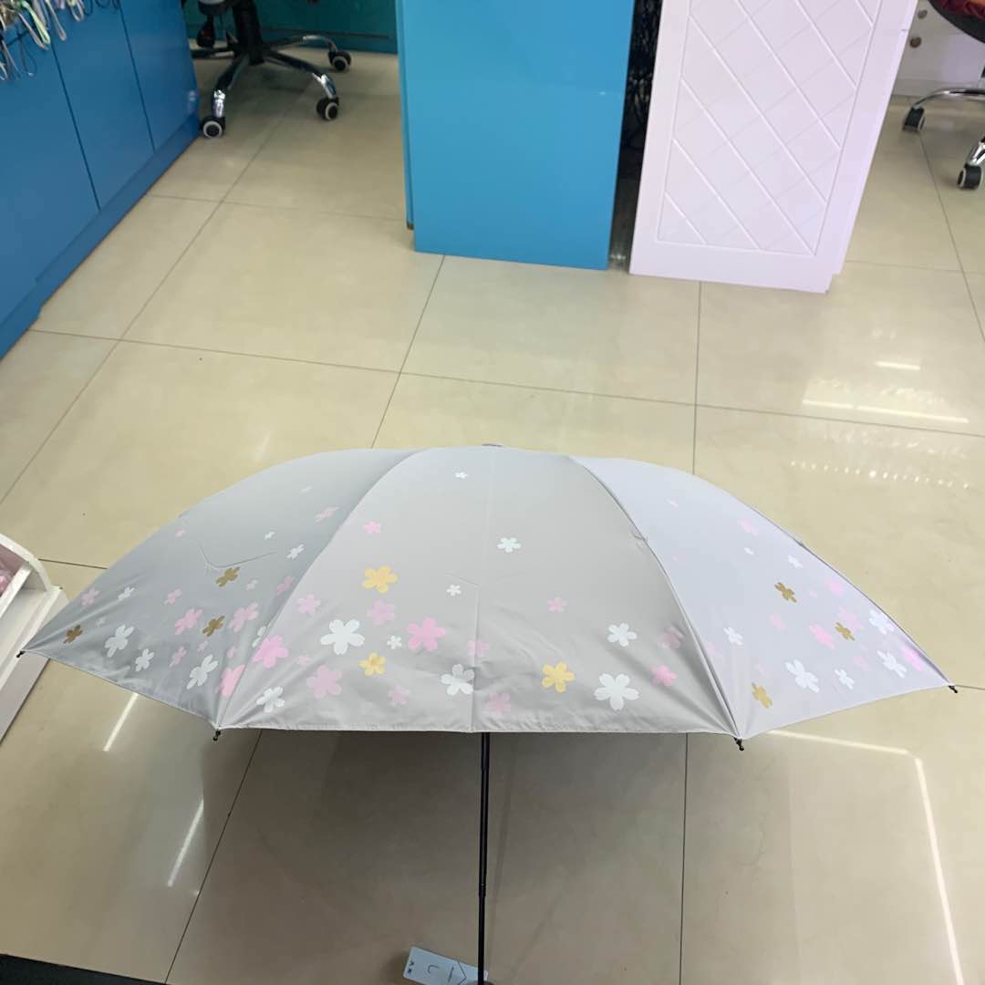 天堂伞女黑胶防晒雨伞折叠太阳伞晴雨伞广告伞定制细节图