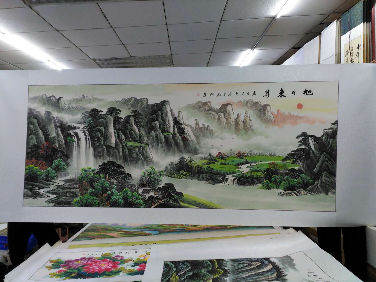 صناعة جين جين للوحات الوطنية المطبوعة باليد 120x300CM صناعة جين جين للوحات الوطنية المطبوعة باليد 120x300CM