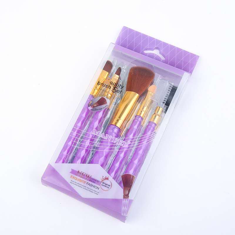 Beginner's 5-screw makeup brush set, complete makeup tools, eyeshadow, Internet celebrity set, eyebrow brush, blush, loose powder brush details Picture