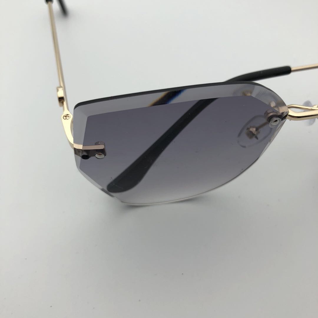 无边框太阳镜女大脸潮流个性偏光时尚遮阳镜细节图