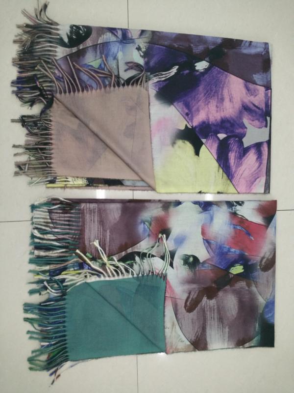 Autumn and winter double-sided printed rubbing shawl in imitation of cashmere thumbnail