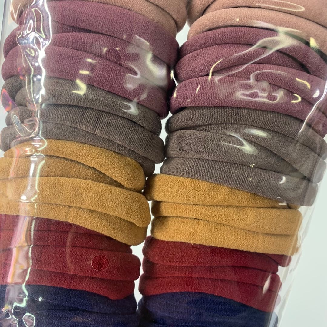 Solid-color seamless high-elasticity rubber band, solid-color leather ring, classic color, 10 colors, 4 pieces per card details Picture