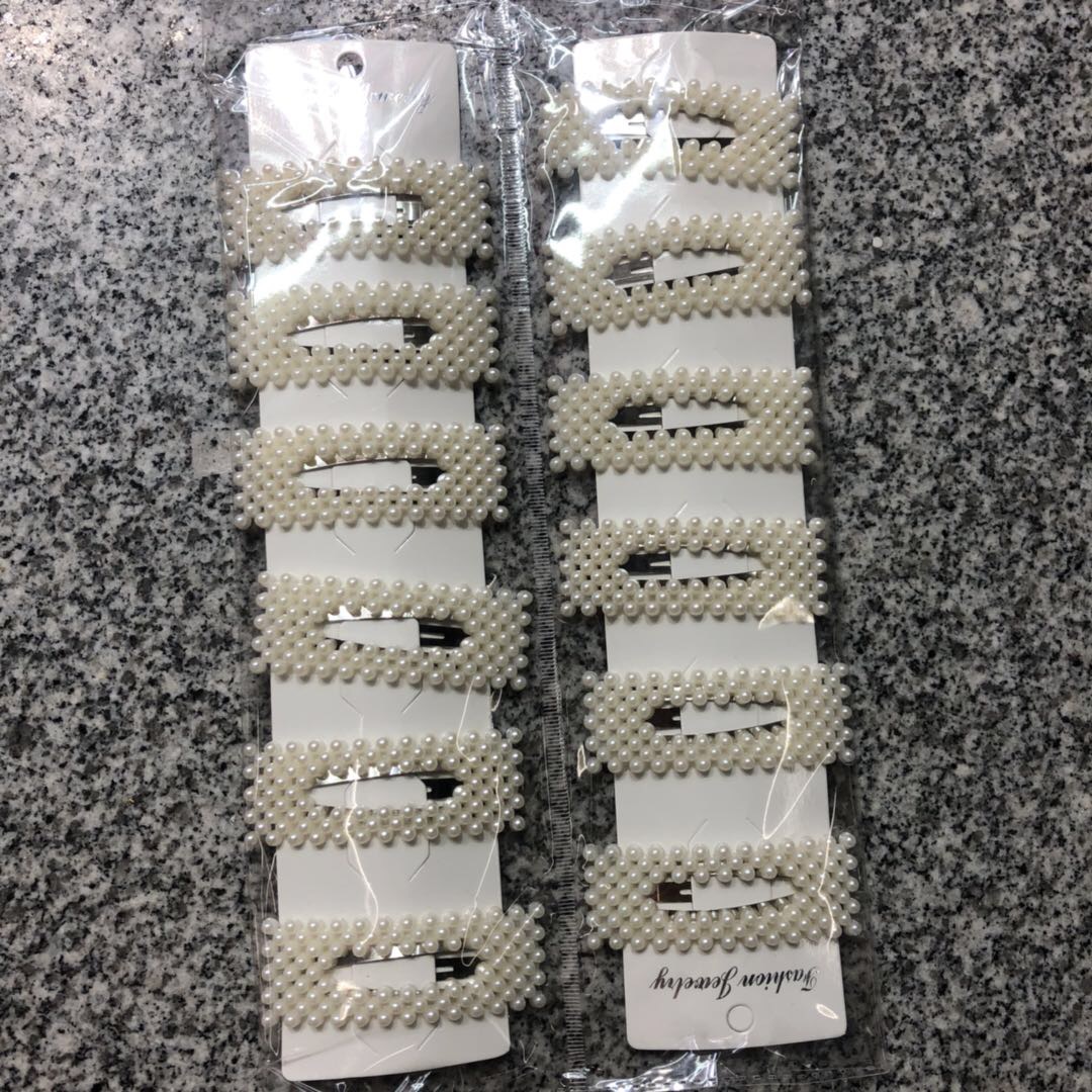 Pearl hair clips, Korean side clips, teenage girls, Instagram influencer hair clips, new one-line clips, bb clips, bangs clips