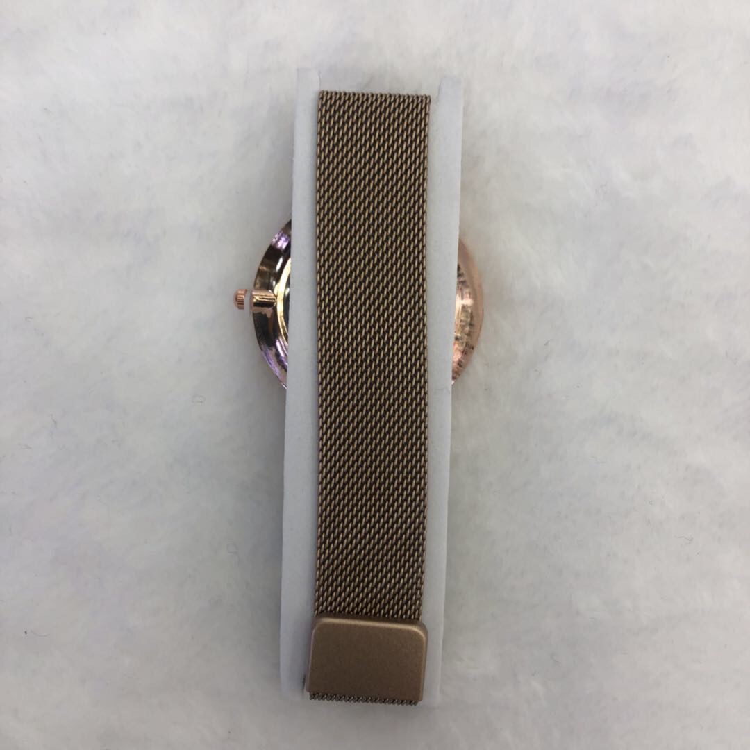 Fashionable and trendy diamond-encrusted watch for men, simple, casual and fashionable wristwatch, waterproof, school style, thin strap, trendy Specification image