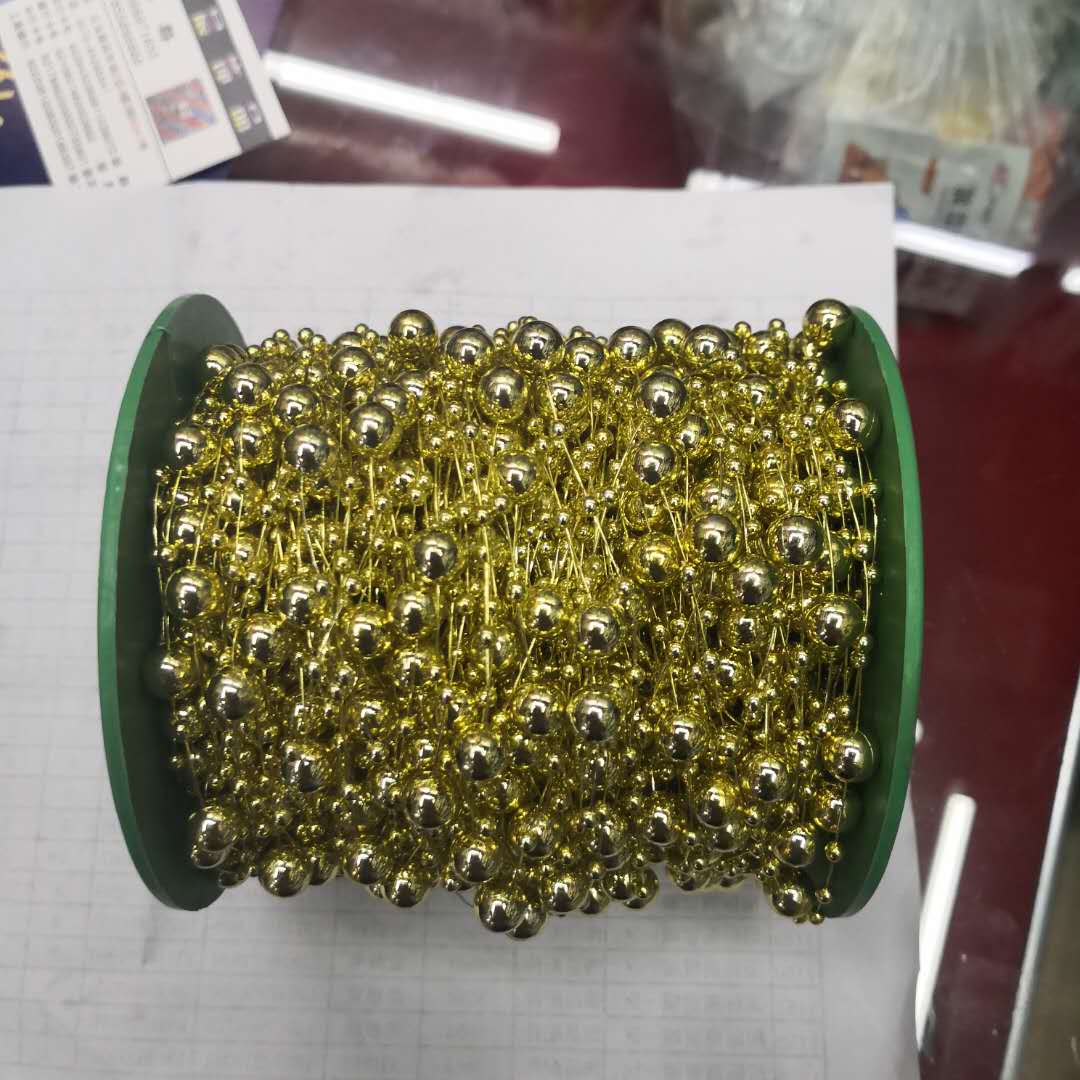 金色满天星连线仿珍珠鱼线珍珠圣诞节装饰品手工装饰配件产品图