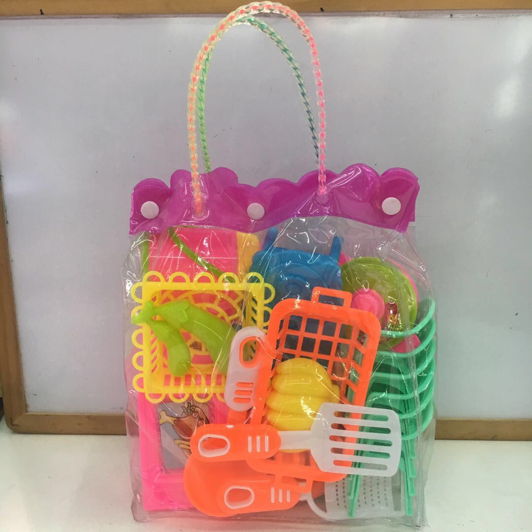 儿童手提袋过家家玩具套装塑料铲子叉子水果