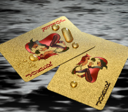 Playing CARDS Tuhao metal PVC plastic waterproof washable gold poker gold foil paper abrasive paper card thumbnail