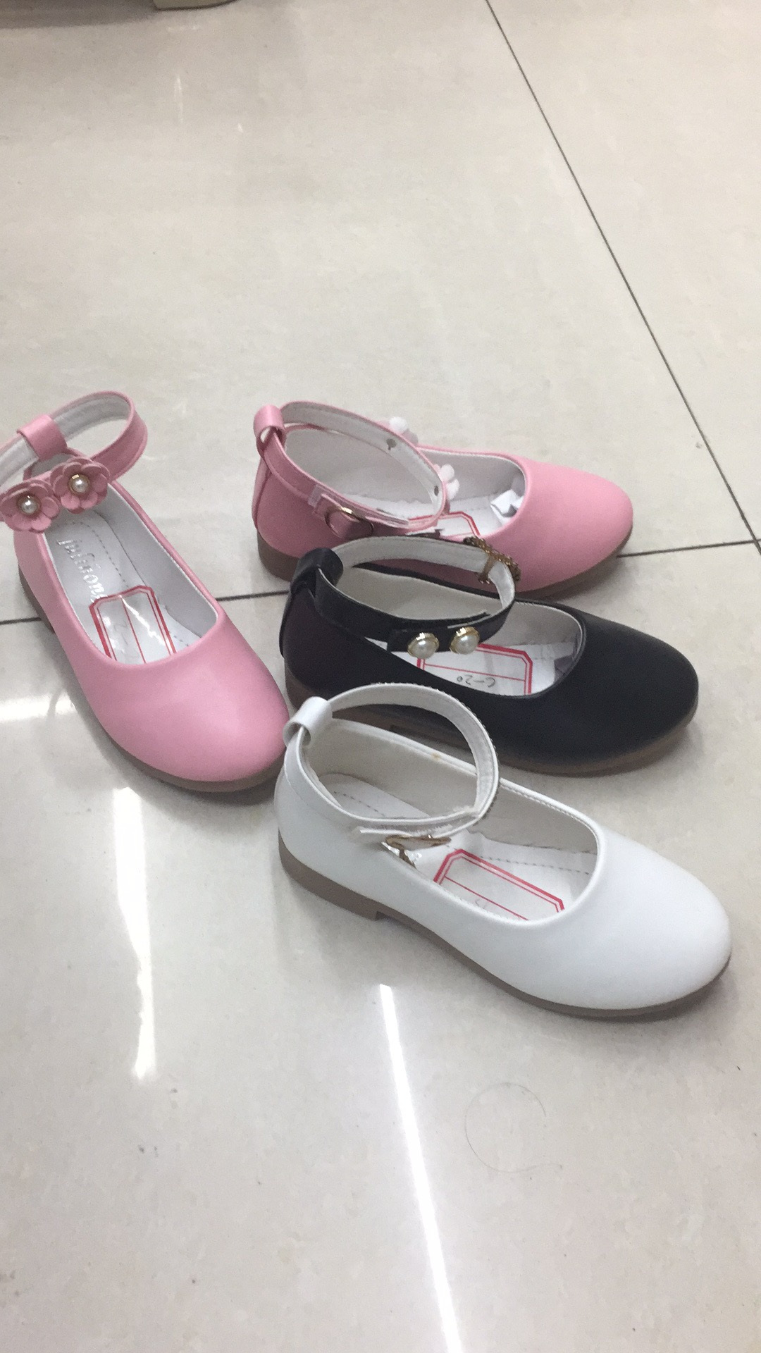 2023 spring children students perform the Korean version of girl's bow H201 Hongyun 2020 foreign trade girl baby princess shoes Specification drawing