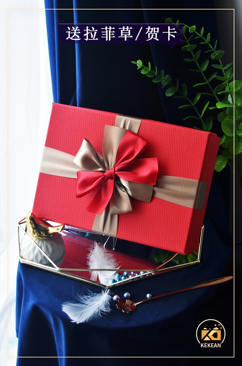 涌金礼品盒情人节化妆品香水礼品盒大号精美简约礼物盒子红色衣服礼盒包装盒图