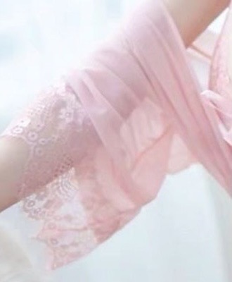 Ladies' sexy lace pink oversized comfortable pajama set series details Picture