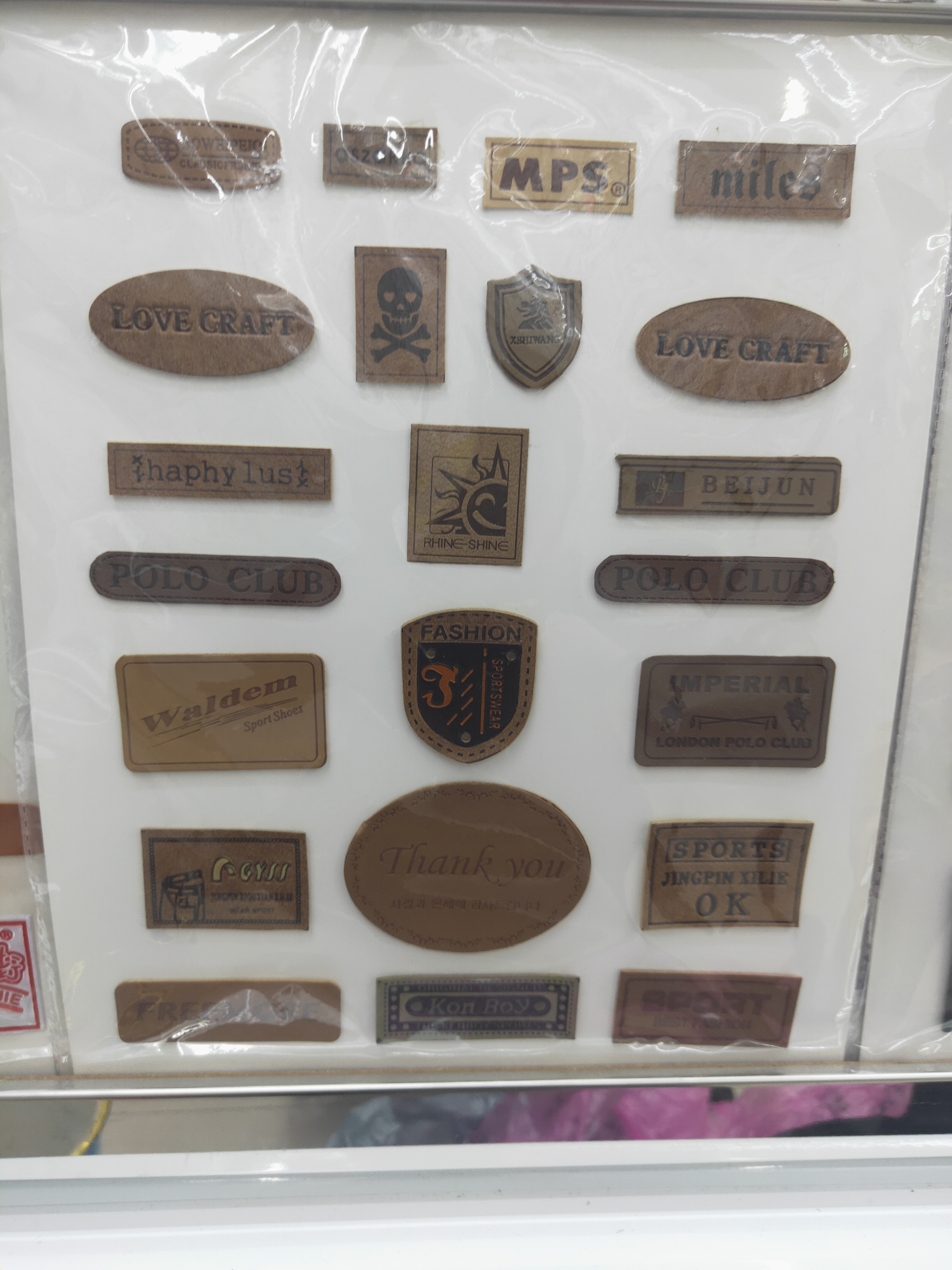 Double Color Leather Label Series Various Styles Of Leather Simulation Leather To Sample Custom details Picture