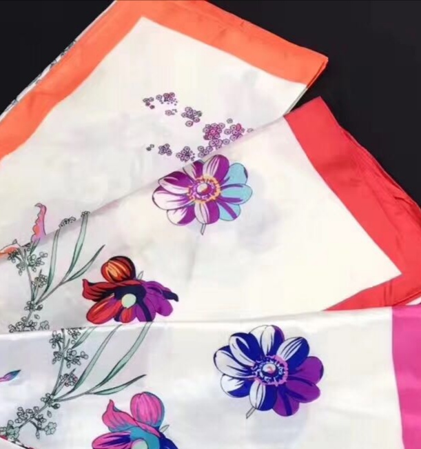 Fashion Foreign Trade Thin Soft Georgette Silk Scarf Pure Color Day Scarf New Scarf Ladies All Scarf Women Specification drawing