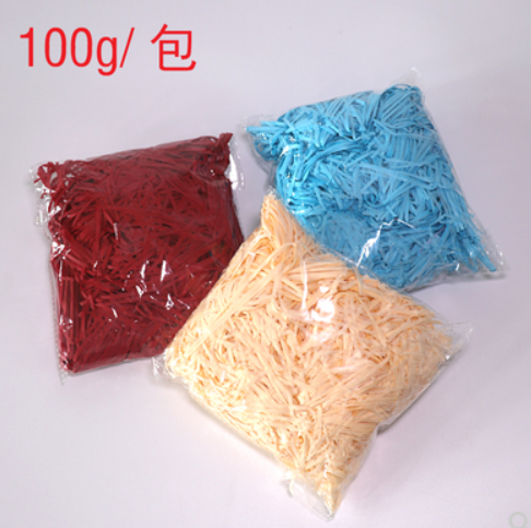 碎纸丝DIY拉菲草彩色纸丝喜糖盒婚庆用品防震填充物
