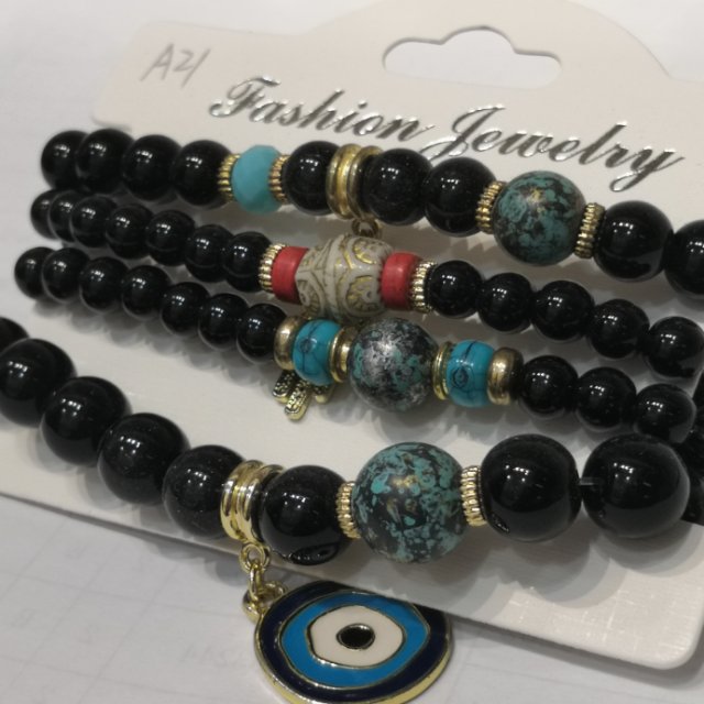 黑手串多层吊坠手环手饰手链外贸出口产品图