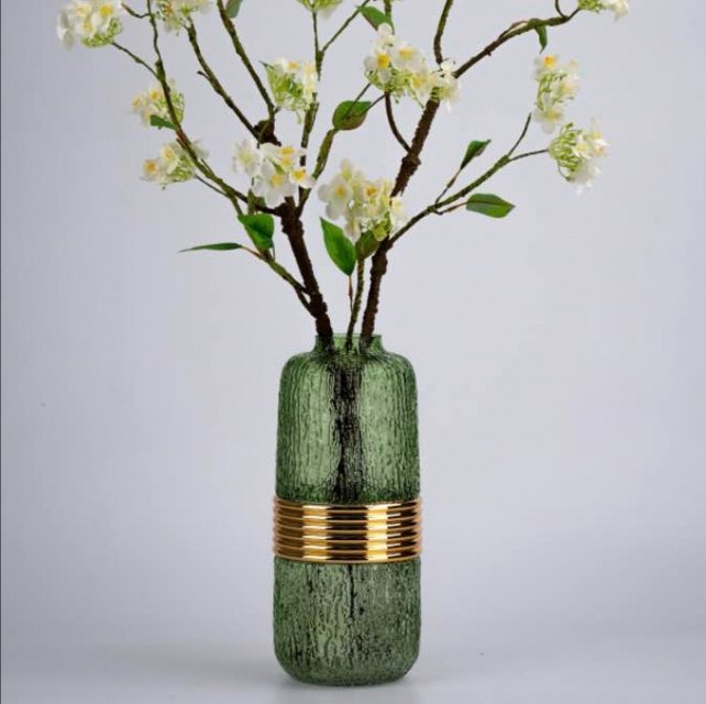 Ins-style Nordic minimalist glass vases, gilded vases, indoor decorative items in stock for wholesale