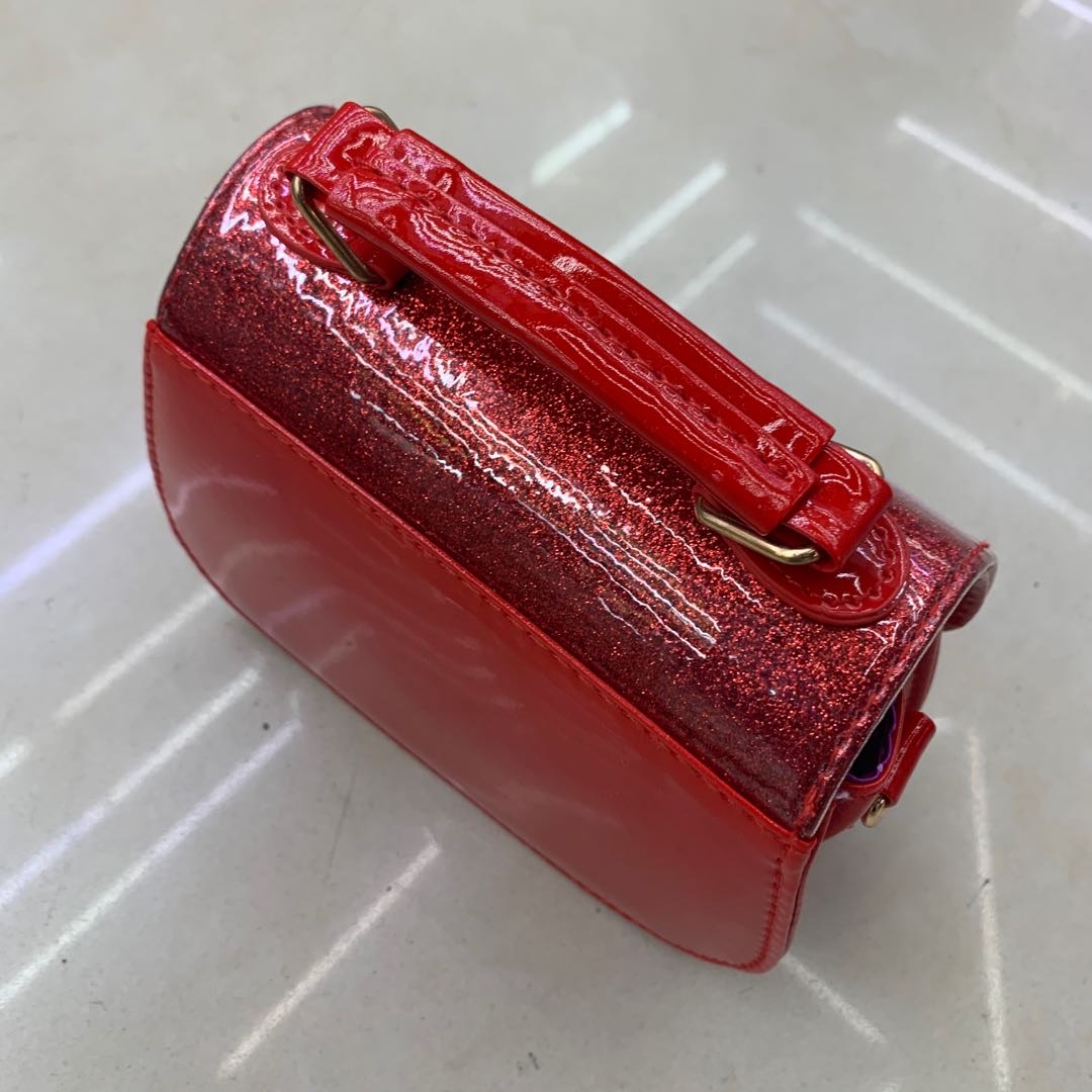 Summer Flower Cute Princess PU Handbag Crossbody bag, Big red style details Picture