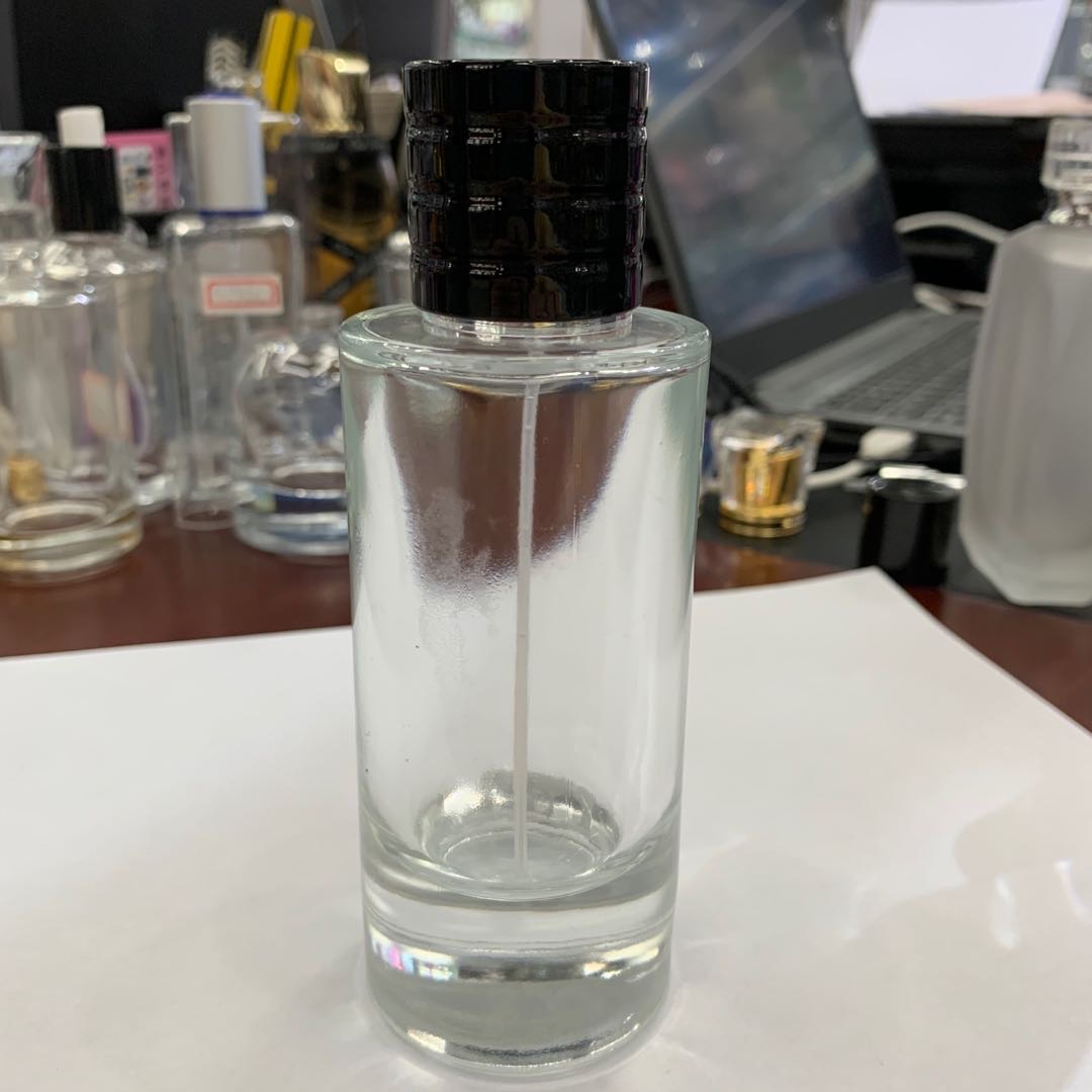 经典款黑色盖子透明玻璃酒精消毒香水包装瓶空瓶