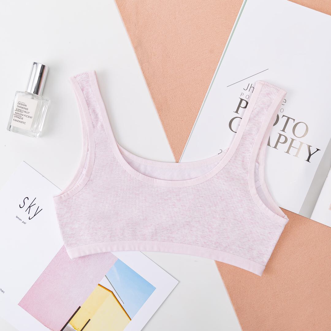 Girls' Cotton Growth Bra Primary School Junior High School Students Thin Cotton Breathable Vest Style Sponge-Free Girls Underwear details Picture