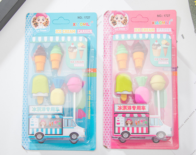 新款动物恐龙系列多彩立体造型橡皮擦3个装可爱学习文具细节图