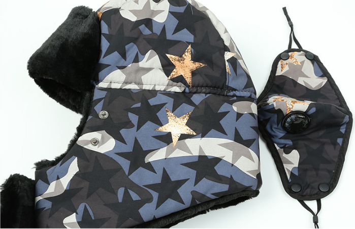 Winter Wool Thick Hat Bib Mask Men And Women Ear Cap [For Foreign Trade] Specification drawing