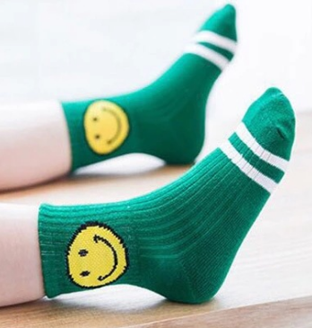 儿童袜子夏季薄款日系卡通新款童袜春秋韩版中筒袜笑脸宝宝袜产品图
