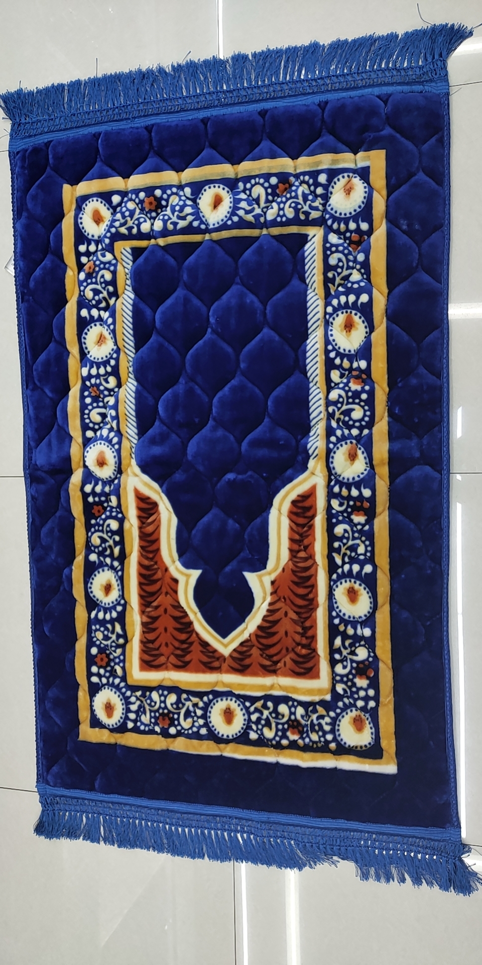 Elegant Mosque Style Patterned Floor Mat - Front View