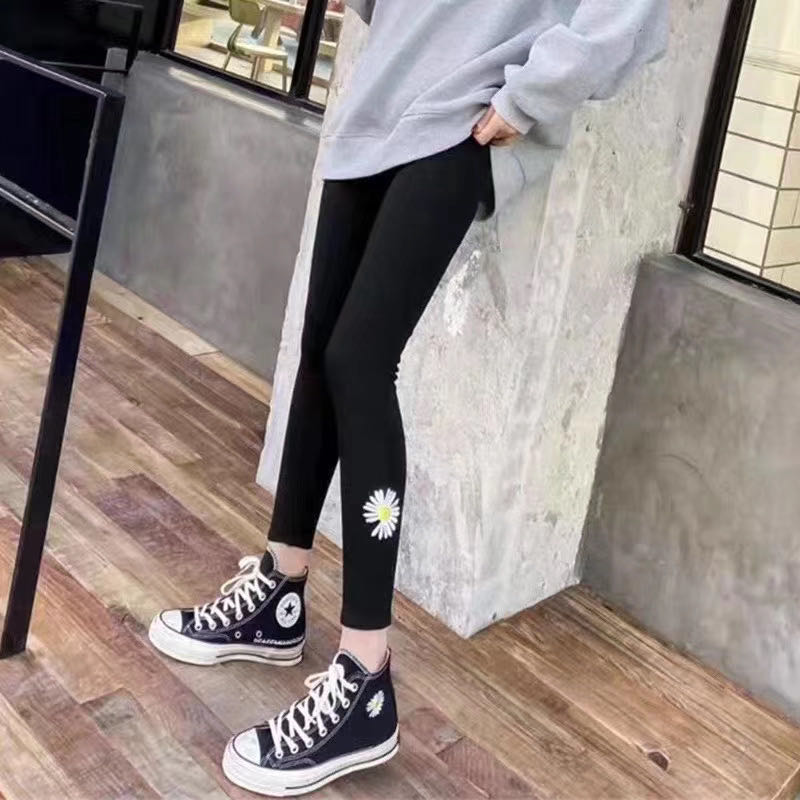 小雏菊春装打底裤女外穿春秋螺纹2020新款