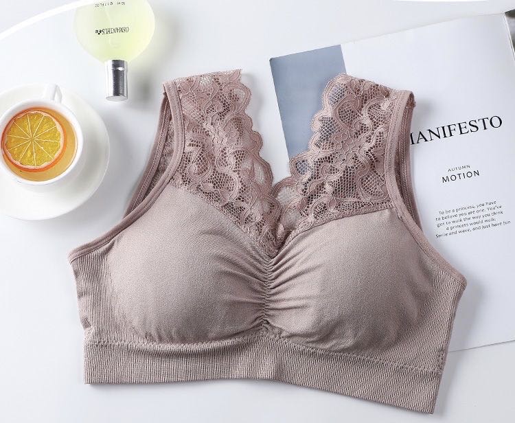 Underwear Women's Beauty Vest Lace Without Steel Ring Sports Shock-Proof Running Chest Spread Gather Girls Wrapped Chest