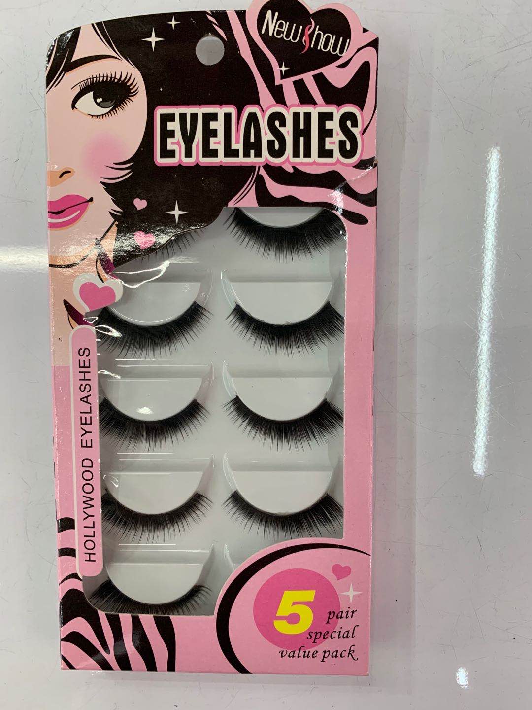 Five pairs of install hard stem false eyelashes natural bushy eye tail pull long eyelashes thumbnail