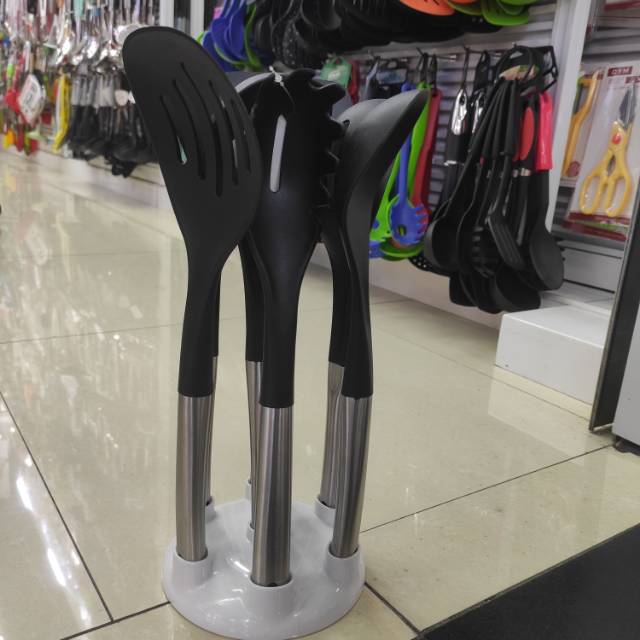 Factory direct selling nylon non-stick material special nylon pot shovel soup spoon kitchenware set cooking shovel