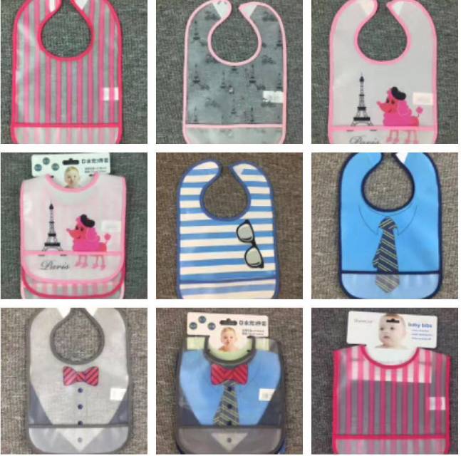 Baby waterproof bib, infant and toddler waterproof cover, EVA semi-transparent vest style, back buckle Specification image