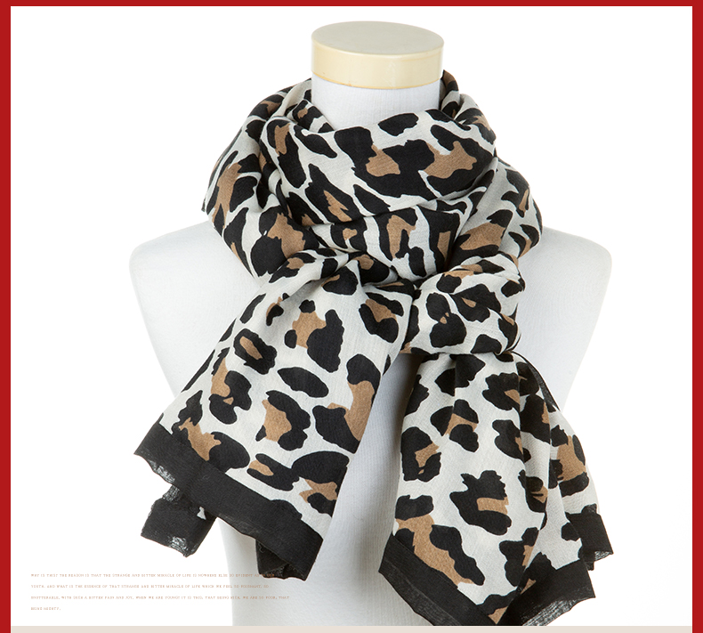 Women's Fashion Trend With Warm Leopard Print Imitation Cashmere Scarf
