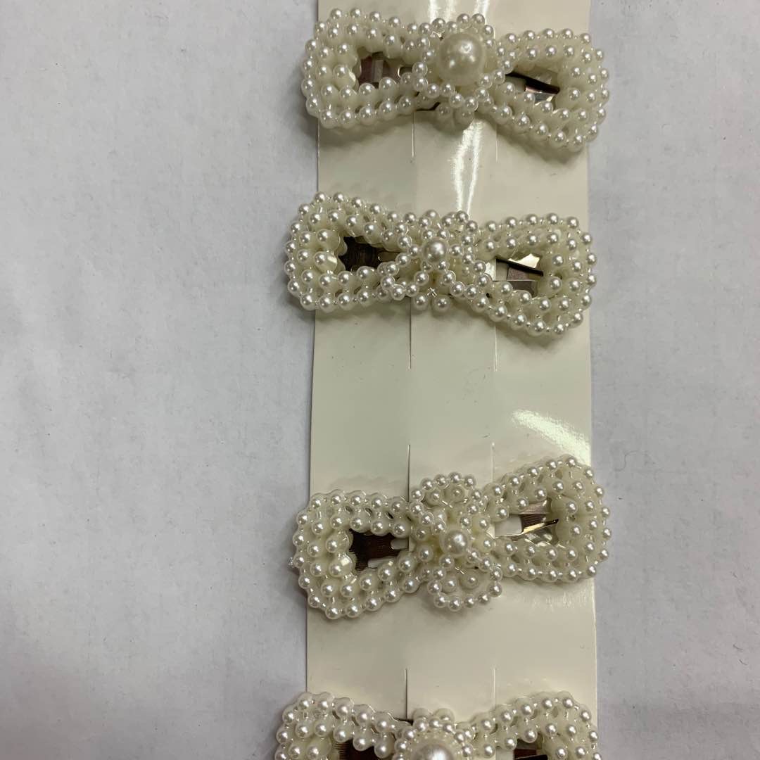 Hair clips, hairpins, headwear, decorative items, handcrafted ornaments, headwear, white pearl style Specification image