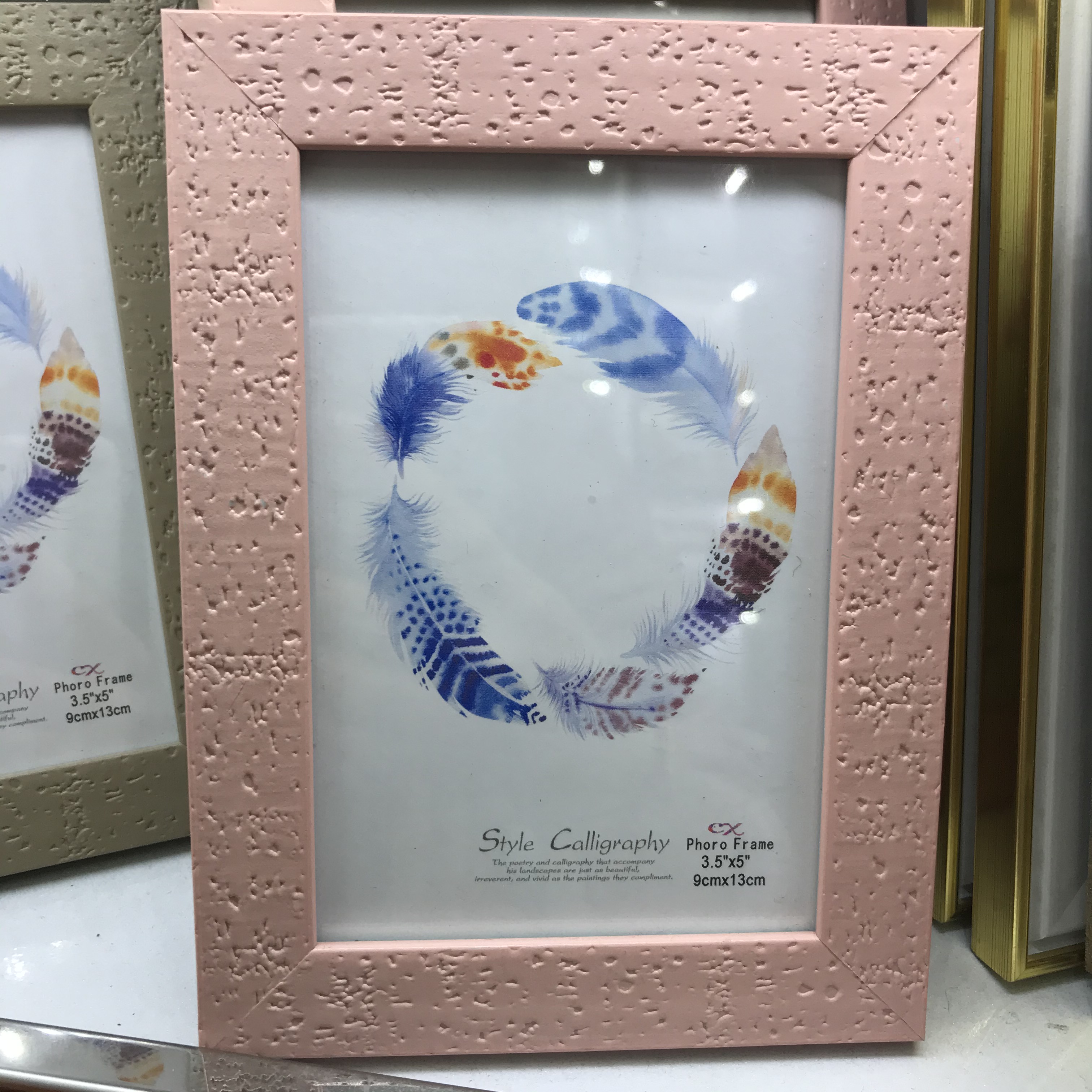 简约北欧风格客厅羽毛装饰相框北欧风沙发床头背景墙相框欧式相框摆台