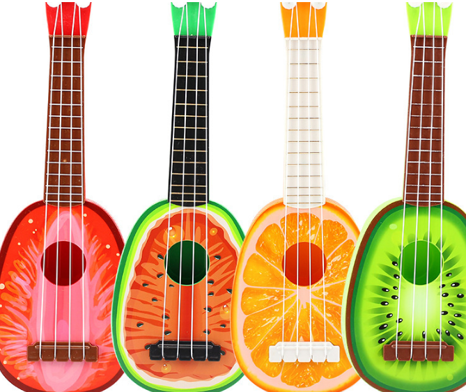 Small children's Musical Instruments, mini fruit guitars, plastic teaching instruments, early education toys