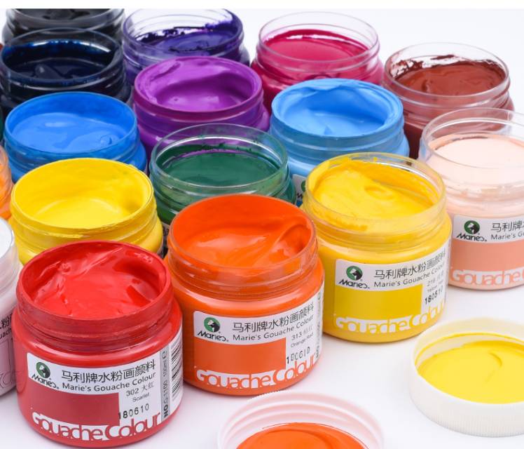 Marley watercolor paint 100ml can 24-color set for beginners and students to draw advertising colors, Marley single white large bottle, Marley Professional art