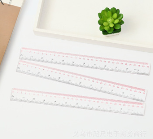 彬斌学生文具批发办公学生用品直尺透明30cmPVC塑料尺