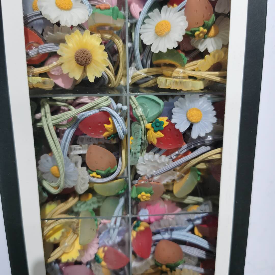 Korean-style fashionable girls' stylish and versatile headwear with a new sunflower pineapple rubber band Specification image