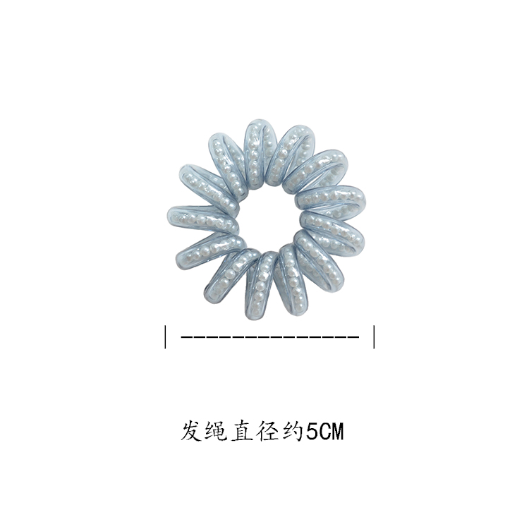 Large Pearl Telephone Line Hair Band Simple Solid Color All Hair Rope Without Trace Tie Hair Accessories Basic Rubber Band Head Rope details Picture