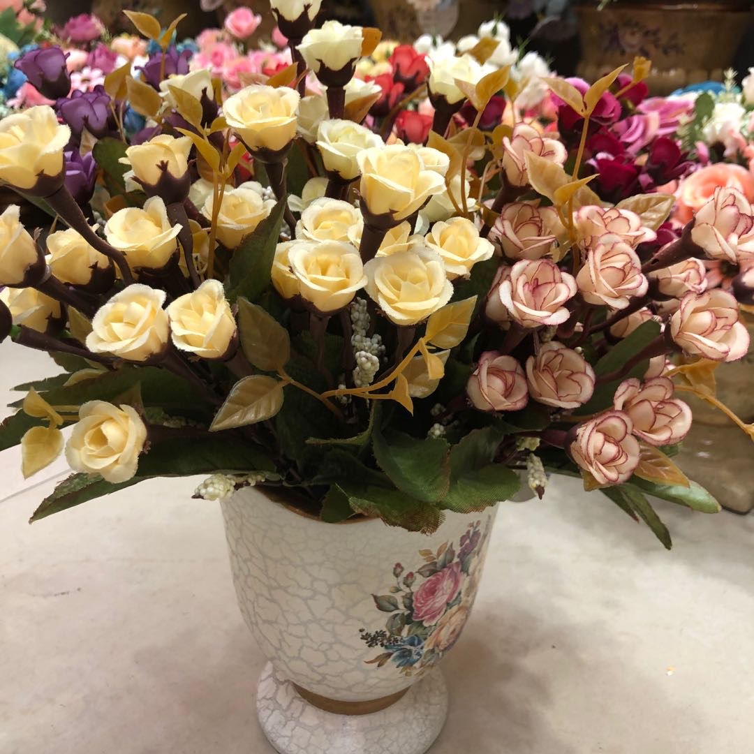 热销仿真花盆栽花田园风道具拍摄写真