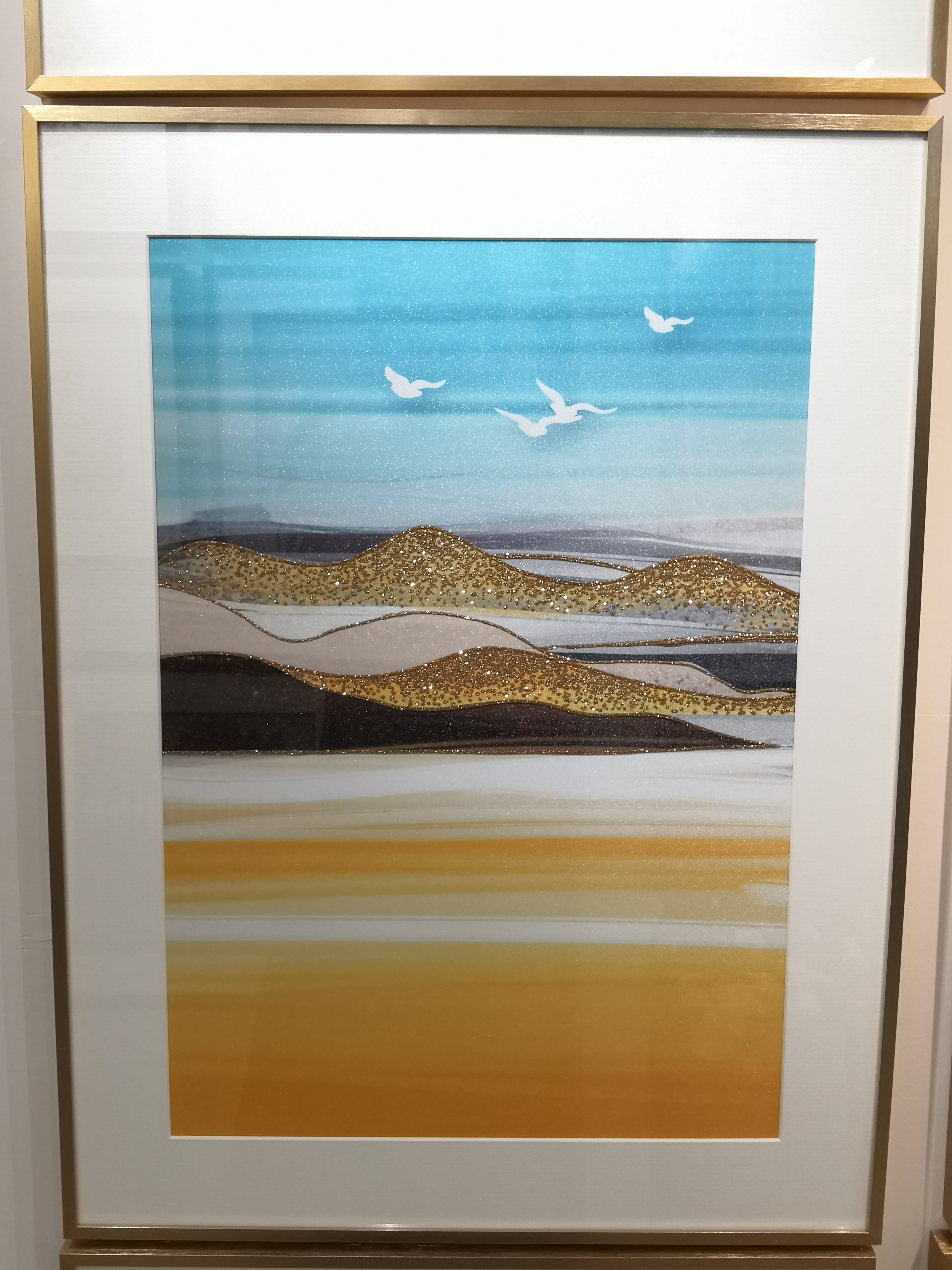 Quicksand wild goose modern and simple corridor decoration painting gilt dining room bedroom painting living room mural thumbnail