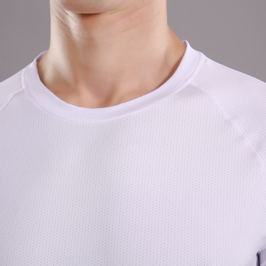 夏季新款时尚男士速干运动短袖T恤跑步训练篮球贴身透气网孔健身详情图3