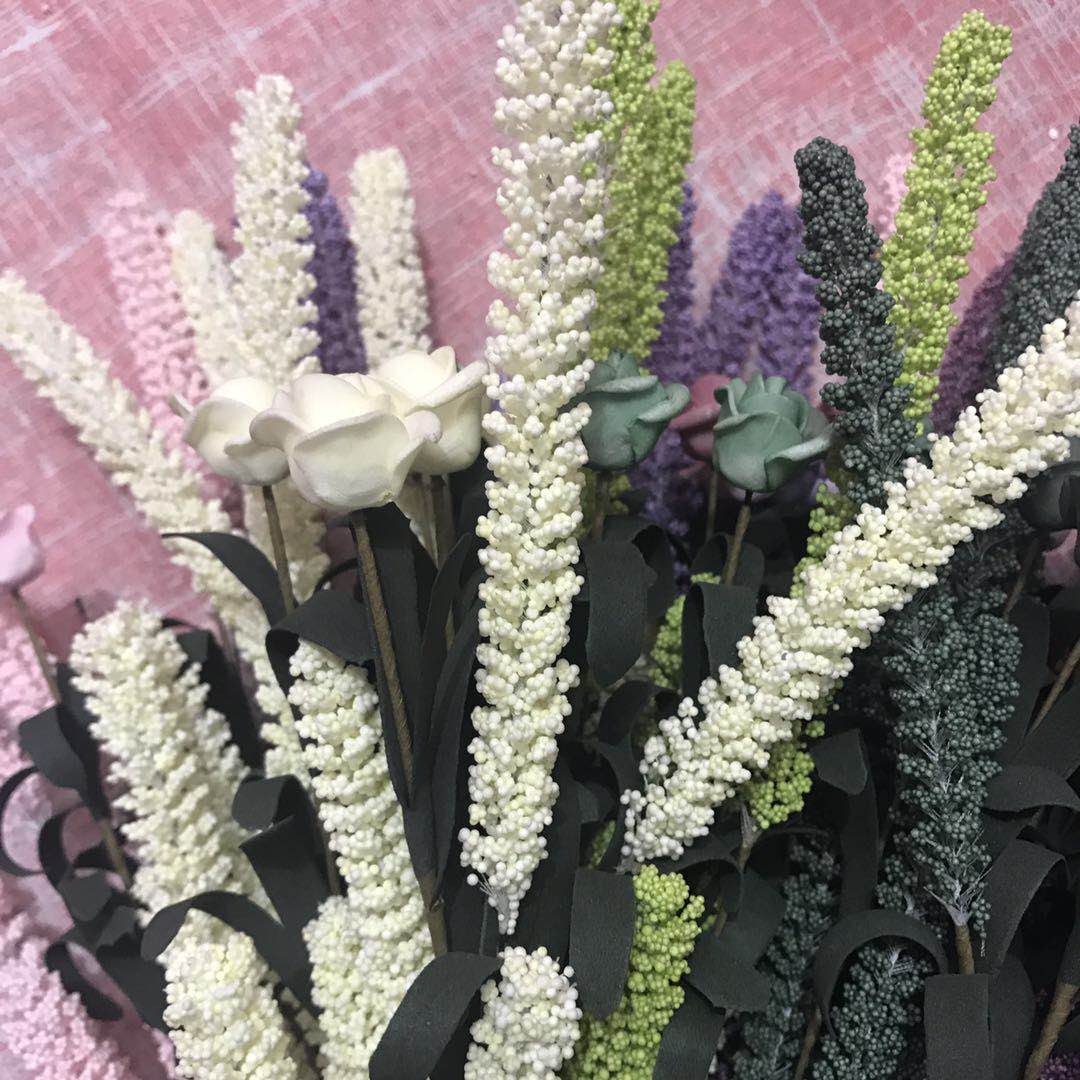 仿真花头跨境货源婚庆花墙插花配材厂家直销细节图